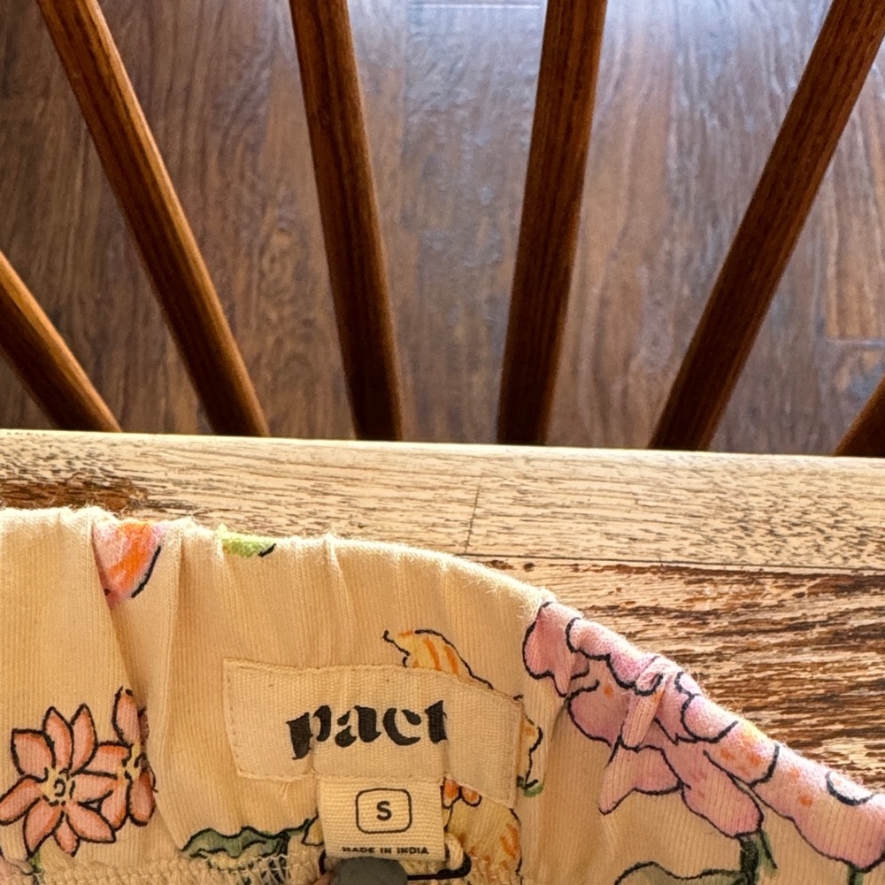 Pact Girls Floral Cream Pajama Pants with Pink and Orange Accents - Picture 2 of 6